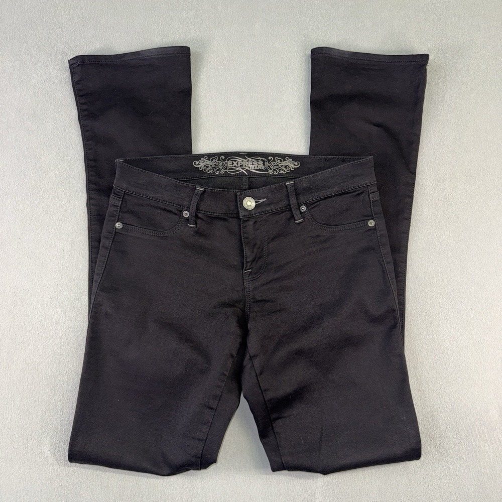 Women's Express Skyscraper Stella Regular Fit Low Rise Jeans Black Size 8 - Picture 1 of 8